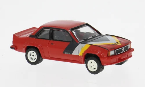 Brekina Opel Ascona B i400 in rot, Dekor gelb/silber