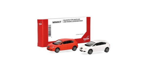 Herpa MiniKit: Seat Leon, naranja/candyweiß (2 Stück)