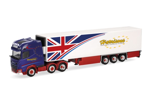 Herpa DAF XG+ Kühlkoffer-Sz. "Harrisons" (Großbritannien)