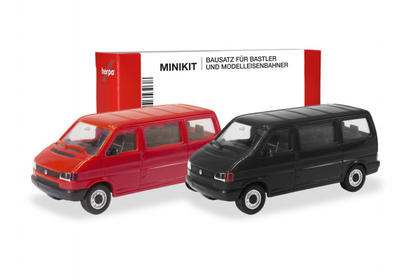 Herpa MiniKit: Volkswagen (VW) T4 Bus, rot und schwarz