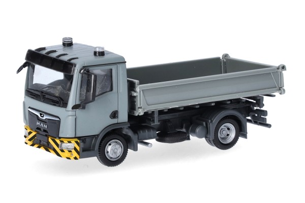 Herpa MAN TGL CC 3-Seiten-Kipper grau/gelb