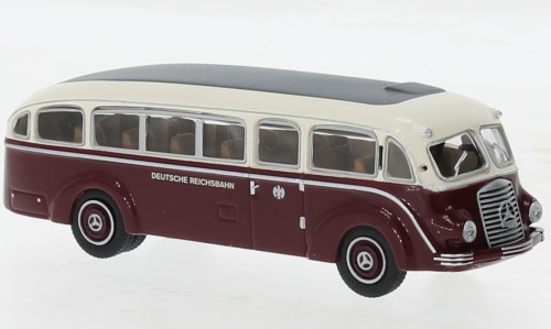 Brekina Mercedes LO 3500 (1936) dunkelrot/weiß "Deutsche Reichsbahn" (52432)