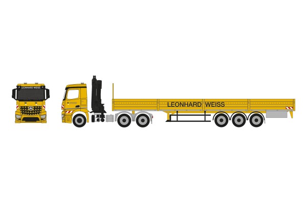 Herpa MB Actros Streamspace m. Kran Pr.-Sz. "Leonhard Weiss"