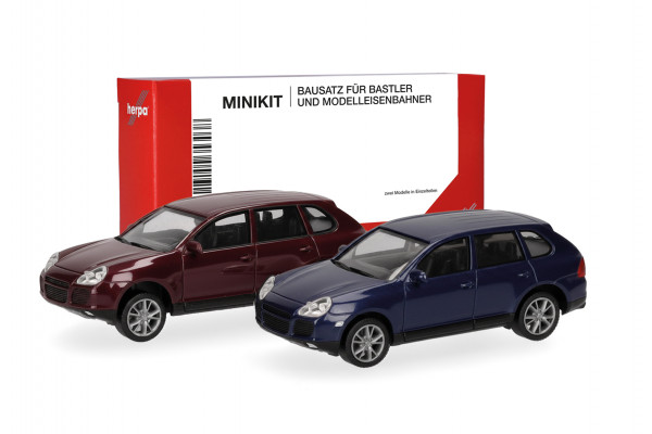 Herpa MiniKit: Porsche Cayenne Turbo, rot und meerblau (2 Stück)