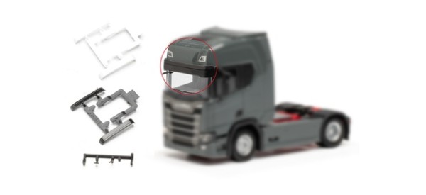 Herpa Zubehör Sonnenblende groß Scania CR/CS, 4xschwarz/4xweiß