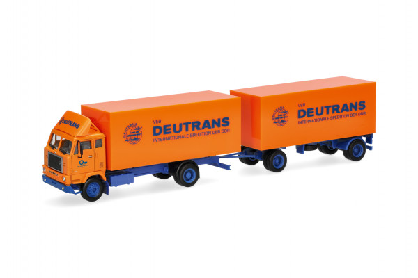Herpa Volvo F88 Koffer-Hängerzug "Deutrans"