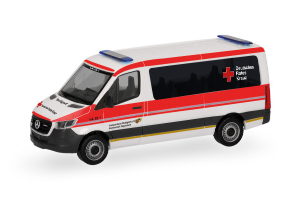 Herpa Mercedes-Benz Sprinter 18 Bus Flachdach "DRK Stuttgart Degerloch"