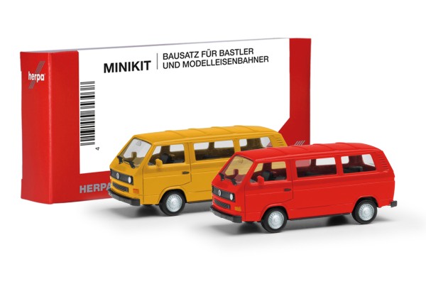 Herpa MiniKit VW T3 Bus ginstergelb und feuerrot, 2 Stück