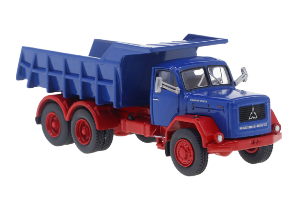 Brekina Magirus Kipper blau/rot
