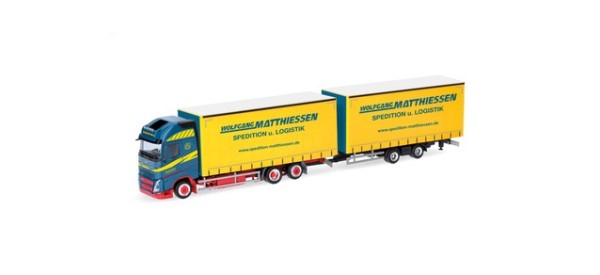 Herpa Volvo FH GL XL 2020 Jumbogardinenplanentandem-Hängerzug "Wolfgang Matthiessen"