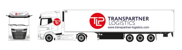 Herpa DAF XG+ Kühlkf.-Sz. “Transpartner Logistics.”