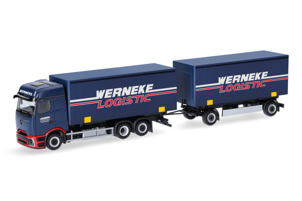 Herpa Mercedes-Benz Actros L ProCabin Wechsel-Gardinenplanen-Hängerzug "Werneke"