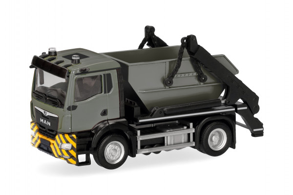 Herpa MAN TGS NN Meiller Absetzkipper AK12, grau/gelb