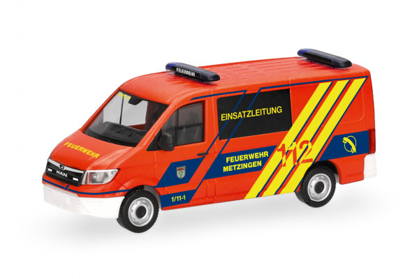 Herpa MAN TGE Halbbus Flachdach "Feuerwehr Metzingen/ELW"