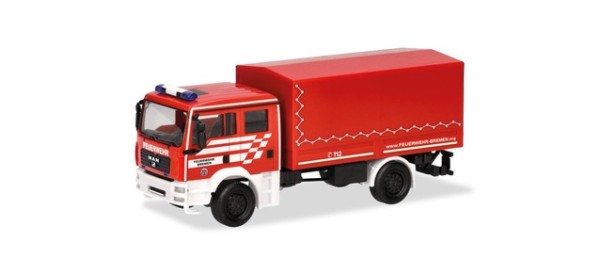 Herpa MAN TGA M Mehrzweckgerätewagen (MzGW) Dekon "Feuerwehr Bremen"
