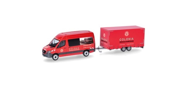 Herpa MB Sprinter '18 Halbbus HD mit Tandemhänger "Colonia"