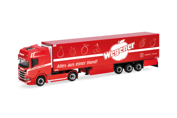Herpa Scania CR 20 Hochdach Kühlkoffer-Sattelzug "Wegener Frucht/Altes Land"
