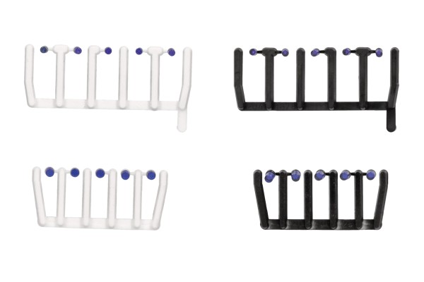 Herpa Zubehör: 80 Signallichter blautransparent mit schwarzen und weißen Sockeln, je 20x groß und kl