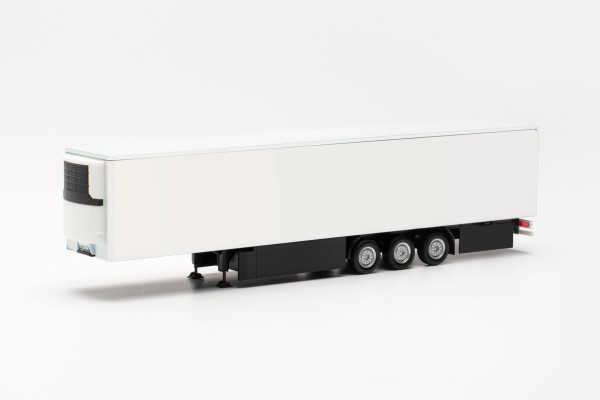 Herpa Zubehör 15 Meter Kühlkoffer-Auflieger mit Palettenkasten und hinterer Seitenverkleidung, weiß