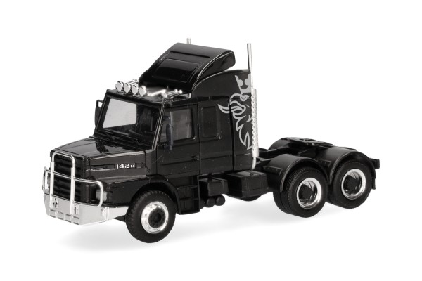Herpa Scania Hauber 142 Zugmaschine 3achs (6x4), schwarz
