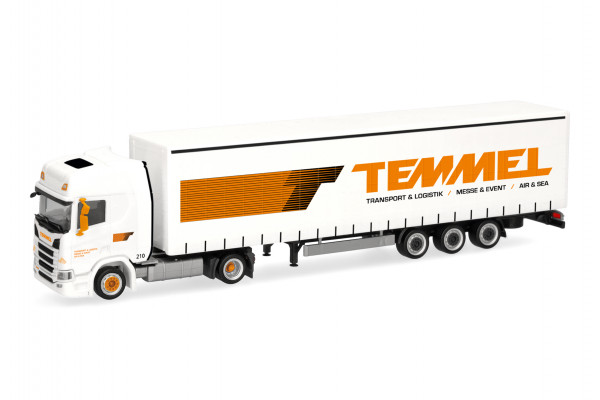 Herpa Scania CR 20 Hochdach Lowlinergardinenplanen-Sattelzug "Temmel/Natascha Stoni", Österreich