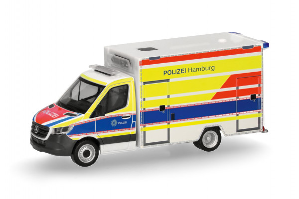Herpa Mercedes-Benz Sprinter '18 Fahrtec Rettungswagen "Polizei Hamburg"