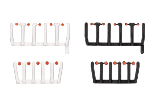 Herpa Zubehör: 80 Signallichter orangetransparent mit schwarzen und weißen Sockeln, je 20x groß und