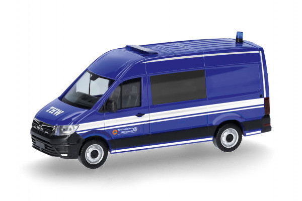 Herpa MAN TGE Halbbus Hochdach Mannschaftstransportwagen-Fachgruppe "THW"
