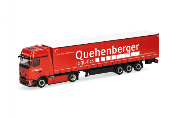 Herpa Mercedes-Benz Actros L ProCabin Gigaspace Gardinenplanen-Sattelzug "Quehenberger"