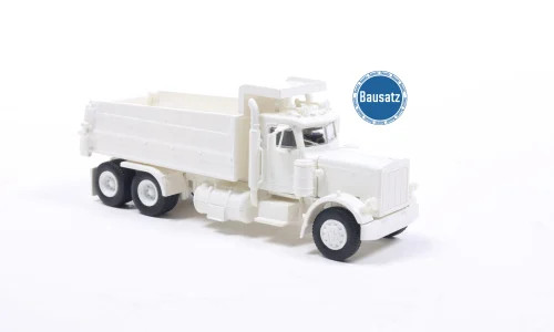 Brekina Peterbilt 359 Kipper als weißer Bausatz