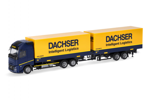 Herpa Volvo FH Aero GL XL Wechselkoffertandem-Hängerzug 7,82m "Dachser"