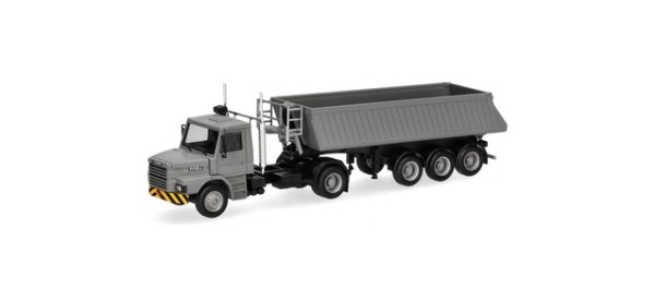 Herpa Scania Hauber Kipp-Sattelzug grau/gelb