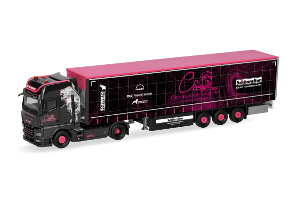 Herpa MAN TGX GX Gardinenplanen-Sattelzug "Christina Scheib"