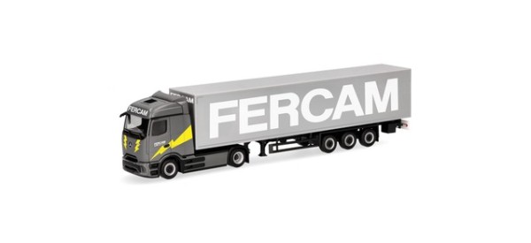 Herpa Mercedes-Benz eActros 600 ProCabin Streamspace Gardinenplanen-Sattelzug "Fercam" (Italien)brüd