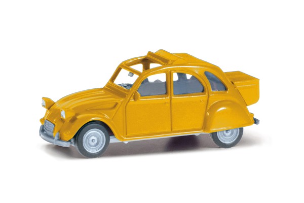 Herpa Citroen 2CV mit Queue jaune Mimosa