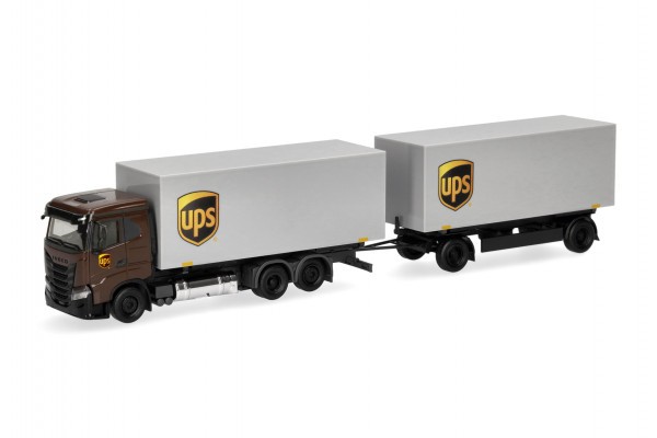 Herpa Iveco S-Way FD Wechselkoffer-Hängerzug "UPS"
