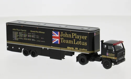 Brekina Volvo F89 Renntransporter d. historischen Lotus-Teams, 90er-Jahre