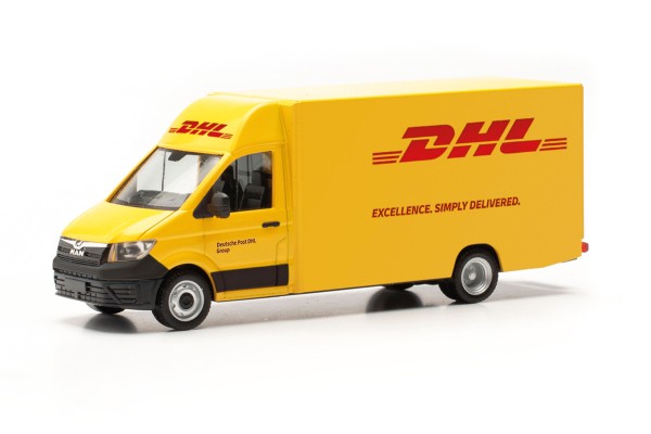 Herpa MAN TGE Paketverteilerfahrzeug "Deutsche Post / DHL" (097567)