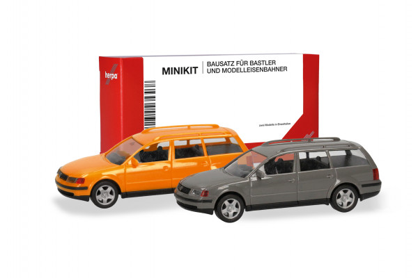 Herpa Minikit: VW Passat Variant B5, kommunalorange/mausgrau (2 Stück)