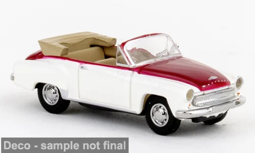 Brekina Wartburg 311 Cabrio, weiß/rot