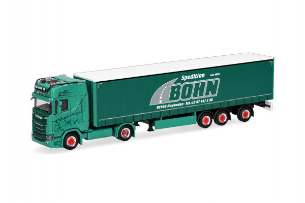 Herpa Scania CS 20 Hochdach Gardinenplanen-Sattelzug "Spedition Bohn"